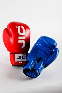 Перчатки боксерские с логотипом JIC, кожа  ― НатурКлаб