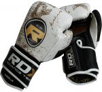 Перчатки боксерские RDX GOLDEN BGX F4, кожа, черный/белый/золотой